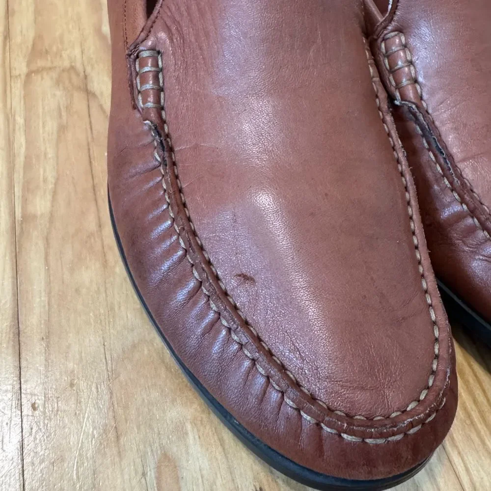 Johnston & Murphy Cresswellven Loafers Shoes 20-8470 Cognac Sz 9.5 M SheepSkin